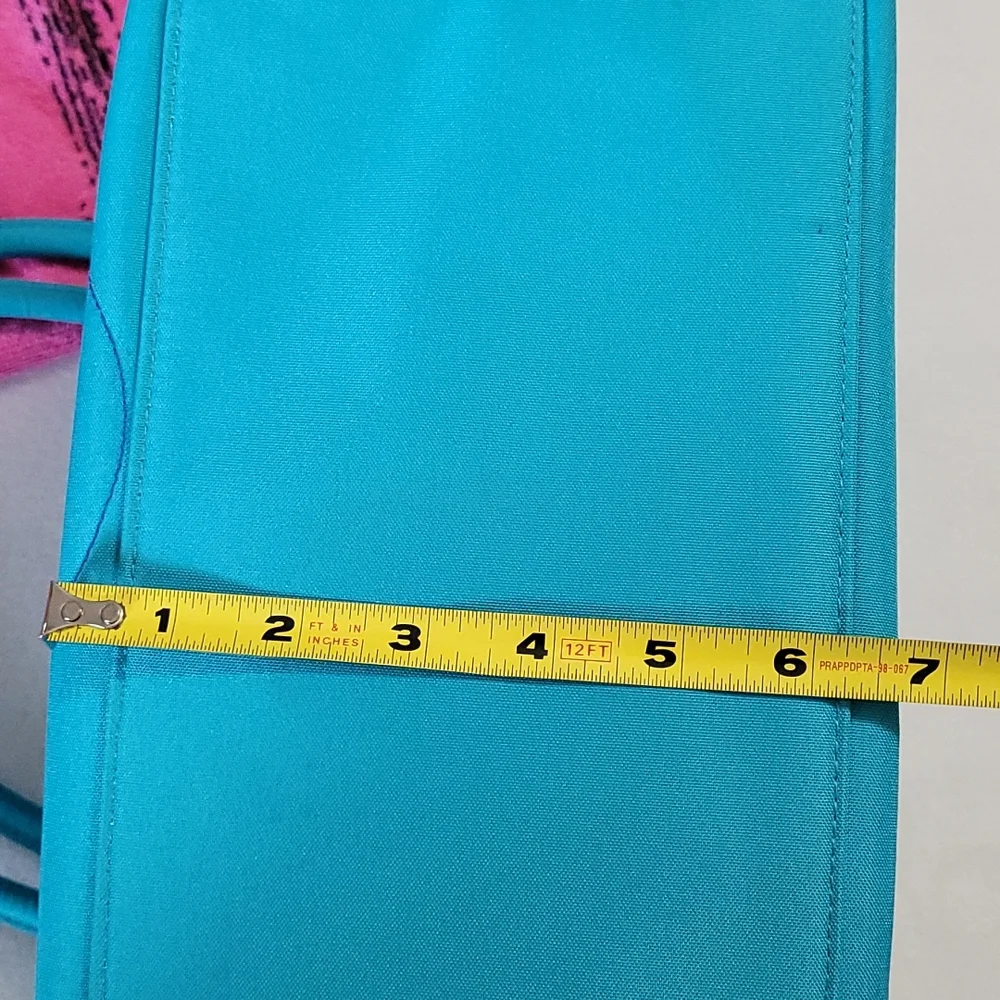 NEW Large Canvas Beach Tote Bag Butterfly Summer Living Turquoise Blue 2pc set